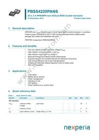 PBSS4220PANSX Datasheet Cover