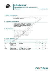 PBSS4540X Datasheet Cover