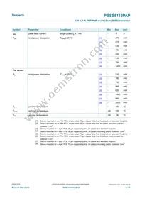 PBSS5112PAP Datasheet Page 3