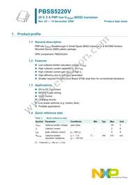 PBSS5220V Datasheet Page 2