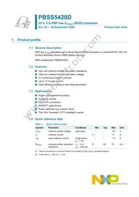 PBSS5420D Datasheet Page 2