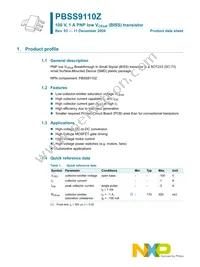 PBSS9110Z Datasheet Page 2