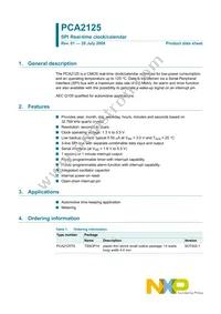 PCA2125TS/1 Datasheet Cover