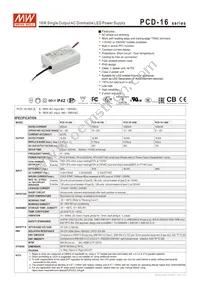 PCD-16-1050B Datasheet Cover