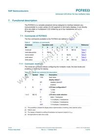 PCF8533U/2/F2 Datasheet Page 5