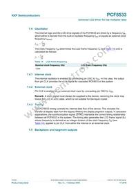 PCF8533U/2/F2 Datasheet Page 17
