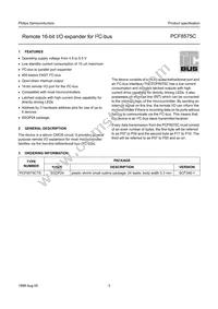 PCF8575CTS/1 Datasheet Page 3