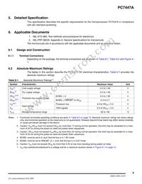 PCX7447AVGH1167NB Datasheet Page 9