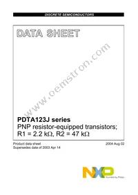 PDTA123JS Datasheet Cover