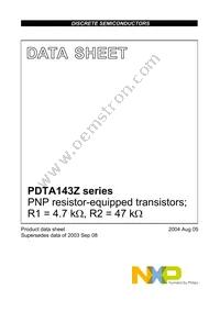 PDTA143ZK Datasheet Cover