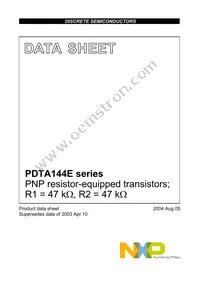 PDTA144ES Datasheet Cover