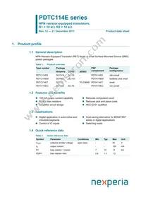 PDTC114ET/DG/B2 Datasheet Cover