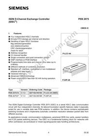 PEB2075N-V13TR Datasheet Page 4