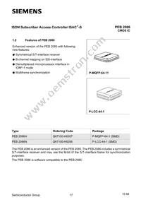 PEB2086H-V14TR Datasheet Page 17