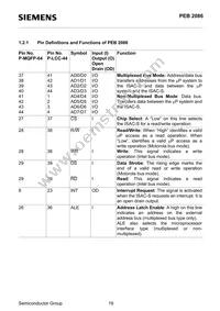 PEB2086H-V14TR Datasheet Page 19