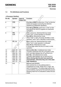 PEF 20550 H V2.1 Datasheet Page 16