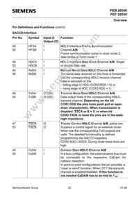 PEF 20550 H V2.1 Datasheet Page 20