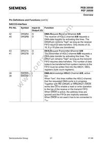 PEF 20550 H V2.1 Datasheet Page 21