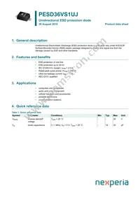 PESD36VS1UJX Datasheet Cover