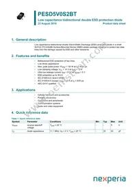 PESD5V0S2BT Datasheet Cover