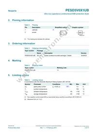 PESD5V0X1UB Datasheet Page 2