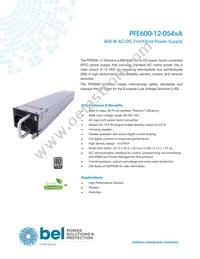PFE600-12-054RA Datasheet Cover