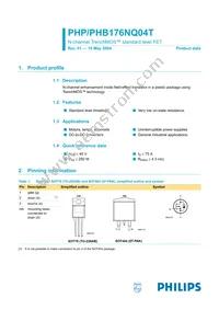 PHB176NQ04T Datasheet Cover