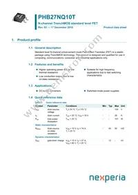 PHB27NQ10T Datasheet Cover