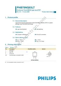 PHB78NQ03LT Datasheet Cover