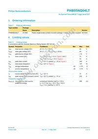 PHB95NQ04LT Datasheet Page 2