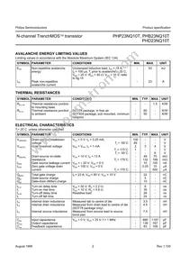 PHD23NQ10T Datasheet Page 2