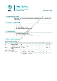 PHE13003C Datasheet Cover