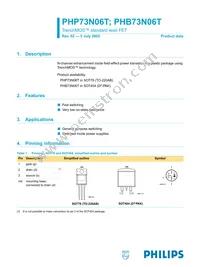 PHP73N06T Datasheet Cover
