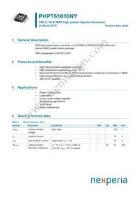 PHPT61010NYX Datasheet Cover