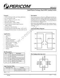 PI3A212ZLEX Datasheet Cover