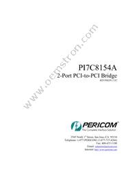 PI7C8154ANAE Datasheet Cover