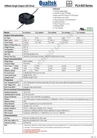 PLV-025S012 Datasheet Cover