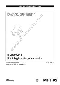 PMBT5401 Datasheet Cover
