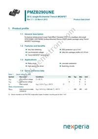 PMZB290UNE Datasheet Cover