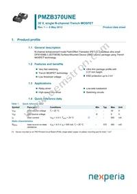 PMZB370UNE Datasheet Cover