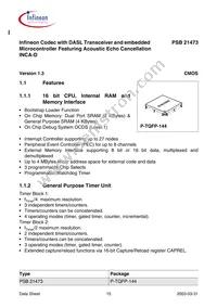 PSB 21473 F V1.3 Datasheet Page 15