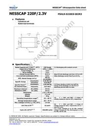 PSHLR-0220C0-002R3 Datasheet Cover
