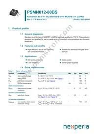 PSMN012-80BS Datasheet Cover