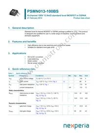 PSMN013-100BS Datasheet Cover