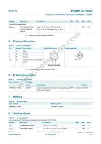 PSMN013-100BS Datasheet Page 2