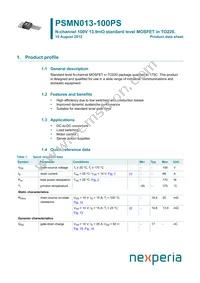 PSMN013-100PS Datasheet Cover