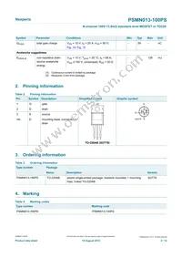 PSMN013-100PS Datasheet Page 2