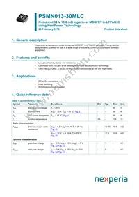 PSMN013-30MLC Datasheet Cover