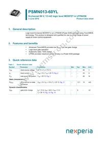 PSMN013-60YLX Datasheet Cover