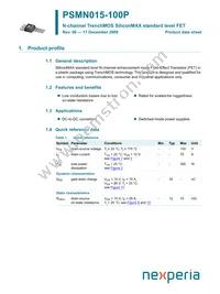 PSMN015-100P Datasheet Cover